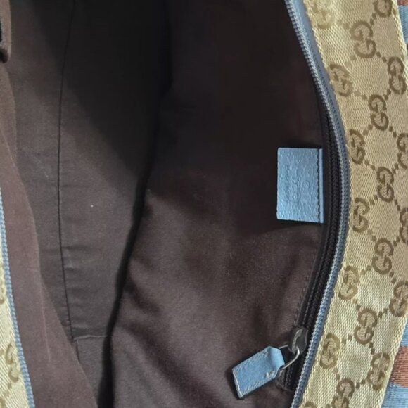 Gucci Vintage GG Monogram Medium Handle Bucket Tote - Blue - Picture 4 of 10